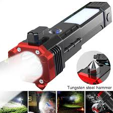 Versatile High Power Led Flashlight Focus Light Power Bank and Window Hammer